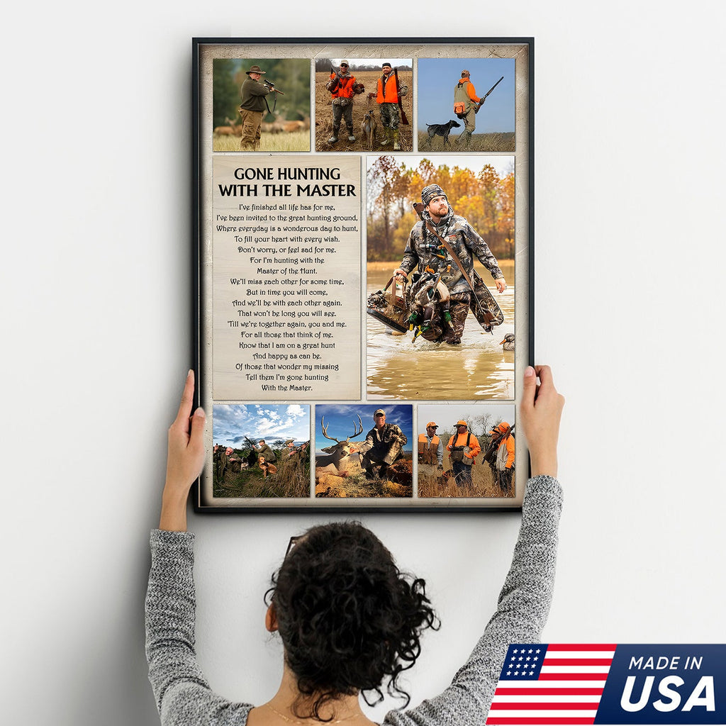Gone Hunting With The Master Canvas Wall Art – Hunting Memorial Gift, Sympathy Gift for Hunter Loss