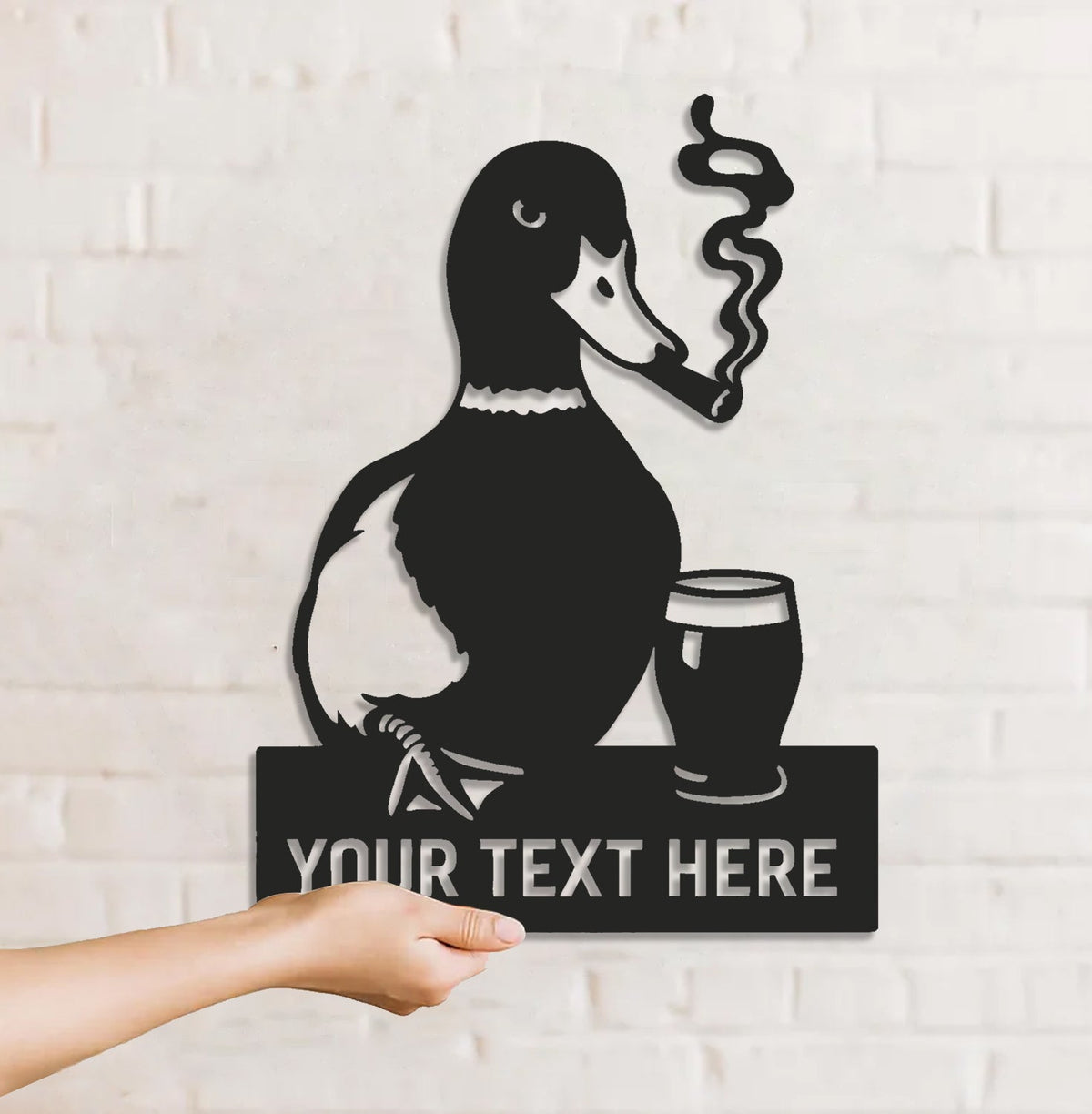 Personalized Funny Duck Metal Sign WITH LED/WITHOUT LED – Unique Hunting Lodge Wall Decor