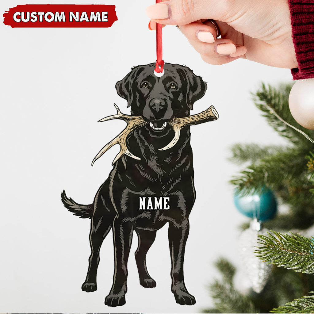 Personalized Black Lab Dog Christmas Ornament – Personalized Hunting Dog Acrylic Decor
