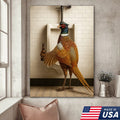 Funny Pheasant Canvas Wall Art – Hilarious Bathroom Humor Decor – Rustic Hunting Cabin Gag Gift