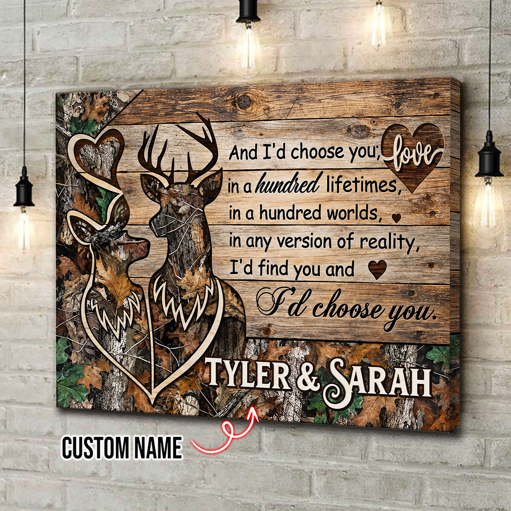 Personalized Deer Love Canvas