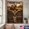 To My Dad Deer Family Canvas Print, Father Son Wildlife Wall Art Meaningful Gift
