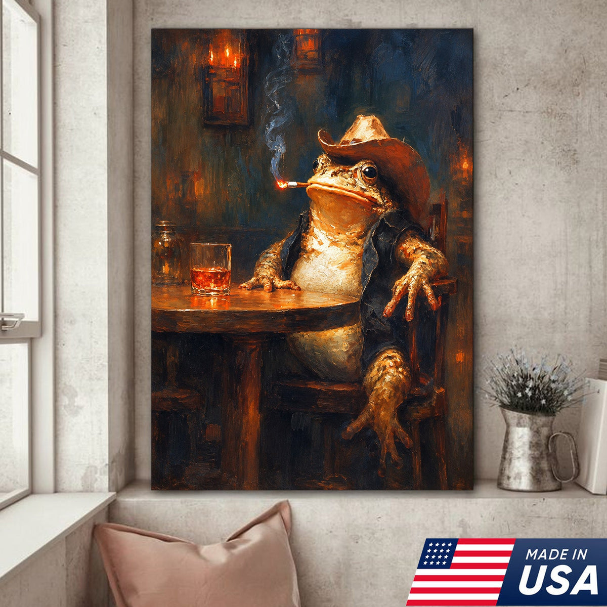 Midnight Cowboy Frog Canvas