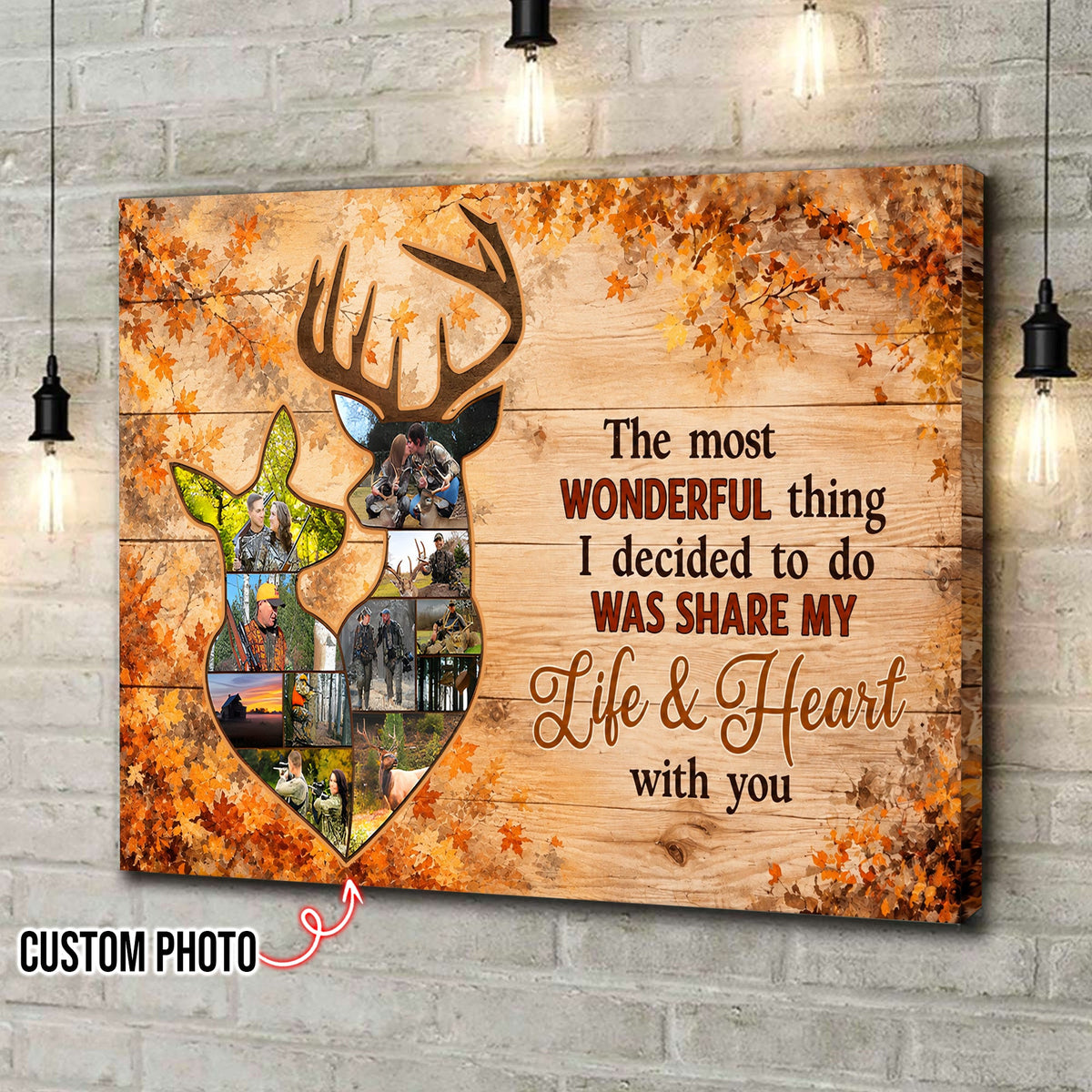 Personalized Deer Couple Est Canvas