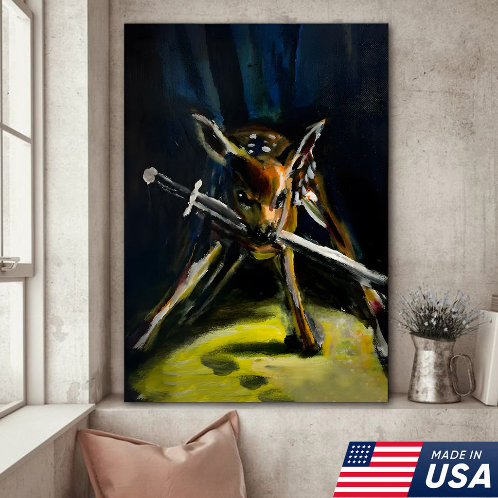 Midnight Deer Hunt Canvas