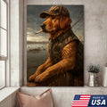Golden Retriever Hunting Dog Canvas Wall Art, Duck Hunter Lab in Camo Vest