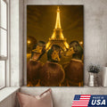 Paris Duck Selfie Canvas – Funny Three Ducks at Eiffel Tower, Hilarious Travel-Themed Wall Art
