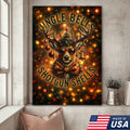 Christmas Deer Canvas Wall Art, Funny Holiday Reindeer Decor, Rustic Lodge Christmas Decoration