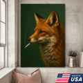 Rustic Red Fox Canvas Wall Art – Nature Inspired Cabin Decor – Unique Wildlife Wall Hanging