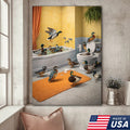Funny Duck Bathroom Canvas, Farm Animal Wall Art, Quirky Decor