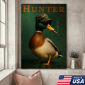 Funny Mallard Duck Canvas Wall Art – Cool Hunter Decor, Rustic Wildlife Artwork