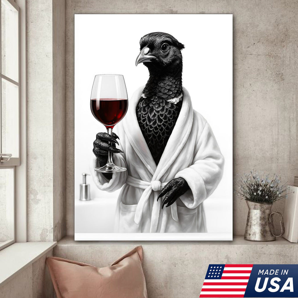 Funny Pheasant Bathroom Chill Canvas Wall Art – Unique Gift for Hunters, Bird Lovers