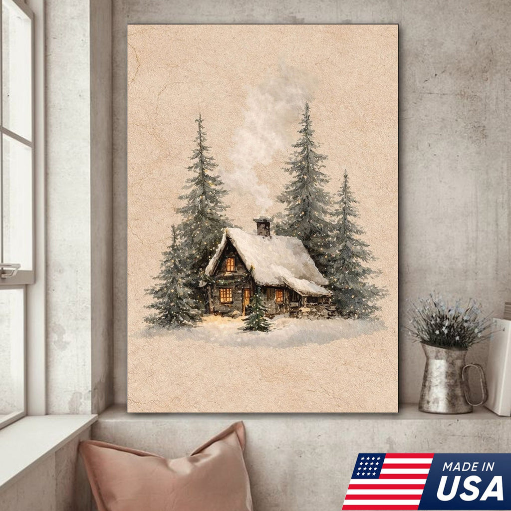 Winter Whisper Cottage Canvas