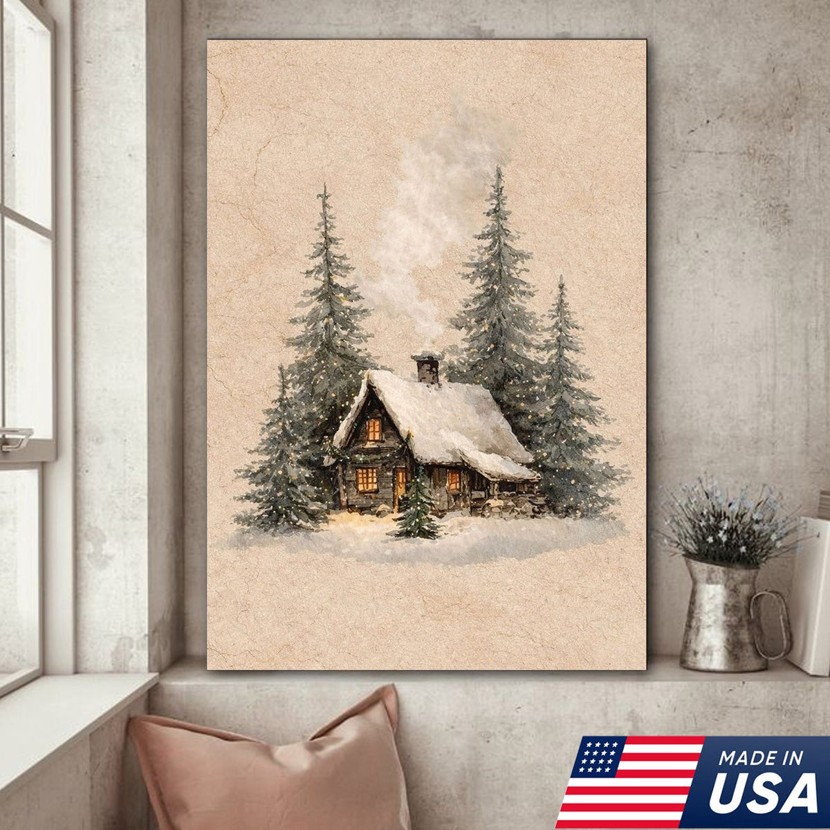 Winter Whisper Cottage Canvas