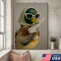 Glam Duck Canvas Art – Fancy Diamond-Style Shades & Sparkling Prop