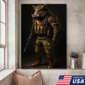 Tactical Boar Canvas Art – Armored Wild Hog Warrior in Combat Gear