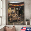 Funny Bear Camping Canvas, Rustic Cabin Wall Art, Wildlife Decor