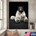 Cute Bear in Plush Suit Canvas Wall Art, Playful Bear Illustration with Soft Toy Head