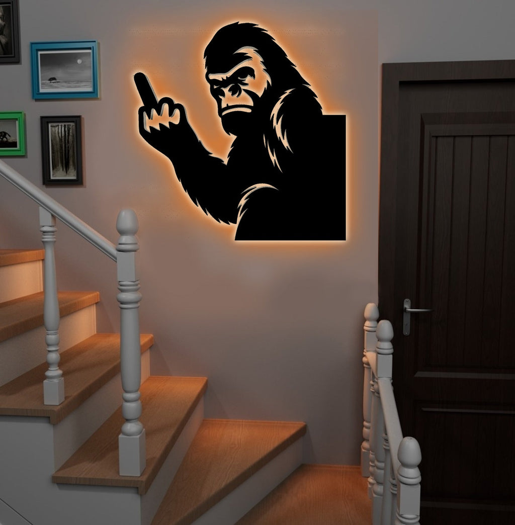 Funny Bigfoot Metal Sign WITH LED/WITHOUT LED - Hilarious Bigfoot Yard Decor