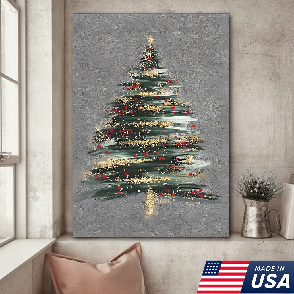 Golden Noel Christmas Canvas