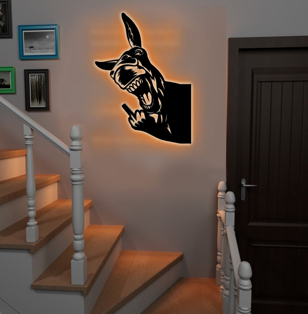 Funny Donkey Metal Sign WITH LED/WITHOUT LED - Hilarious Farm Yard Decor