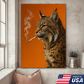 Bobcat Canvas Wall Art – Rustic Wildlife Decor – Hunting Cabin Artwork – Mountain Lodge Wall Hanging