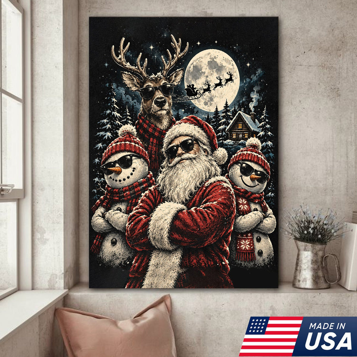 Cool Santa Christmas Canvas