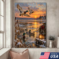 Christmas Mallard Sunset Canvas