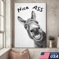 Funny Donkey Bathroom Wall Art, Nice Ass Donkey Canvas