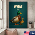 Hilarious Duck Wall Art – Quirky Mallard Canvas Print – Unique Rustic Lodge Bathroom Decor