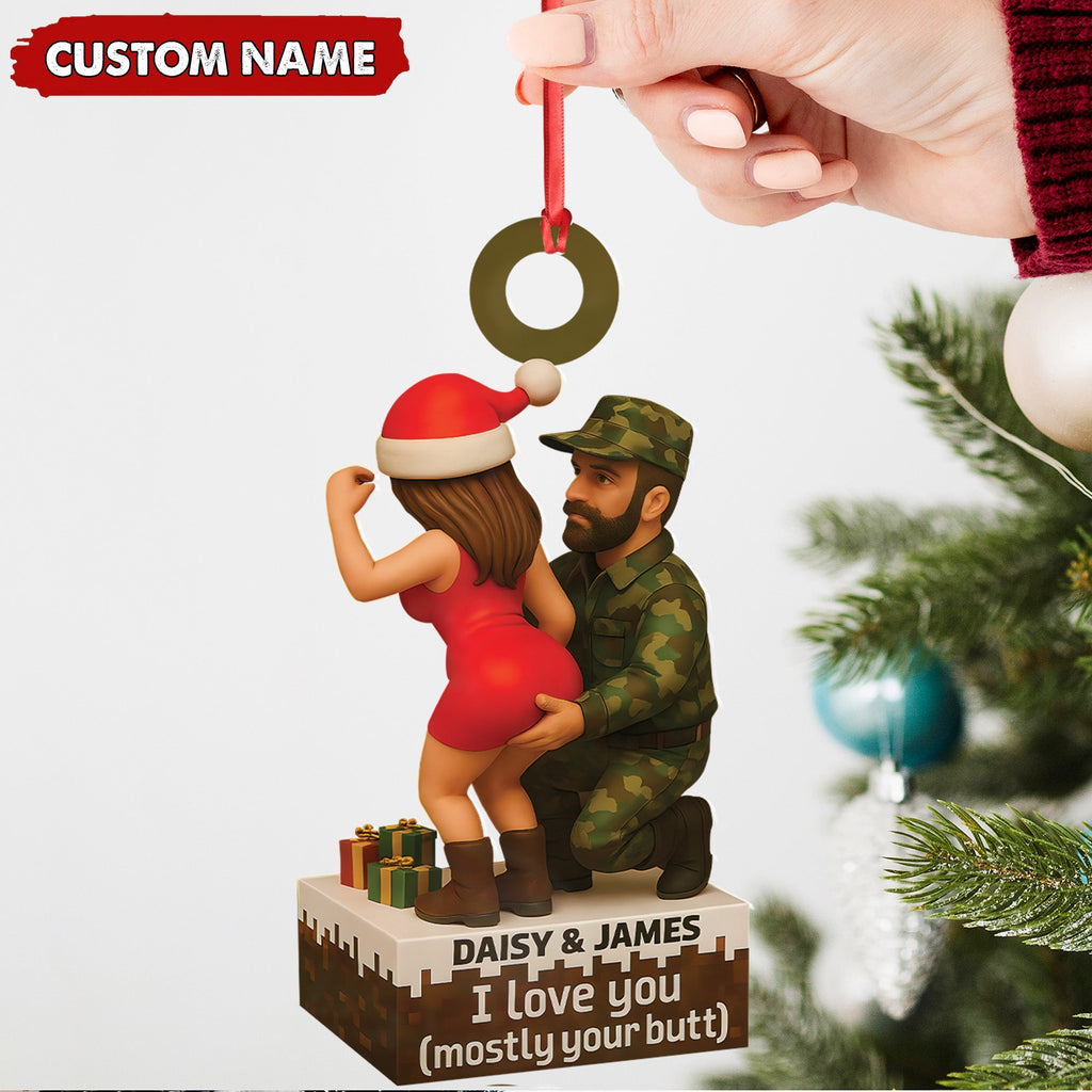 Personalized Funny Hunter Couple Acrylic Ornament – Custom Name Christmas Gift for Him or Her