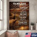 To My Dad Deer Canvas Wall Art – Father Appreciation Gift from Son or Daughter