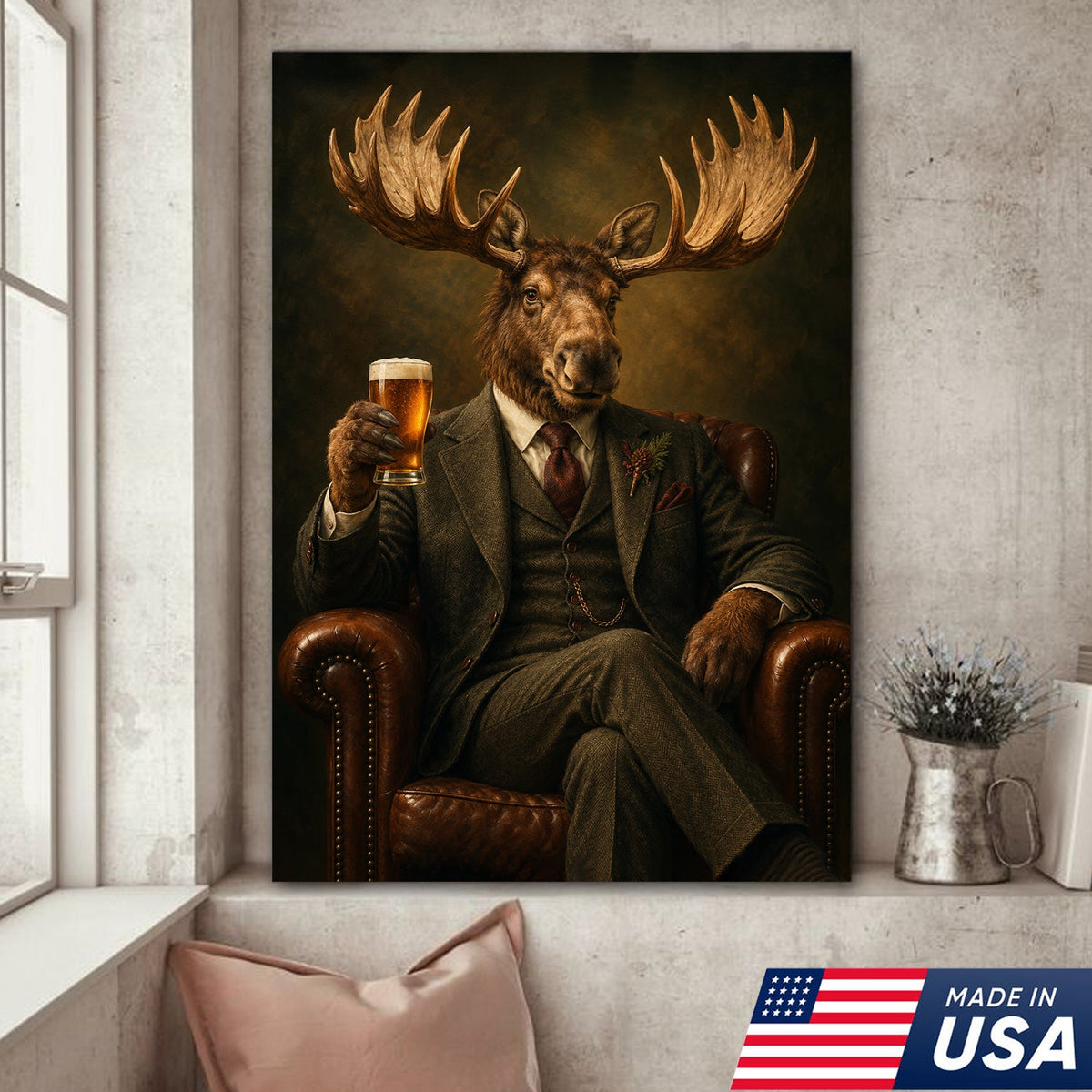 Distinguished Moose Canvas