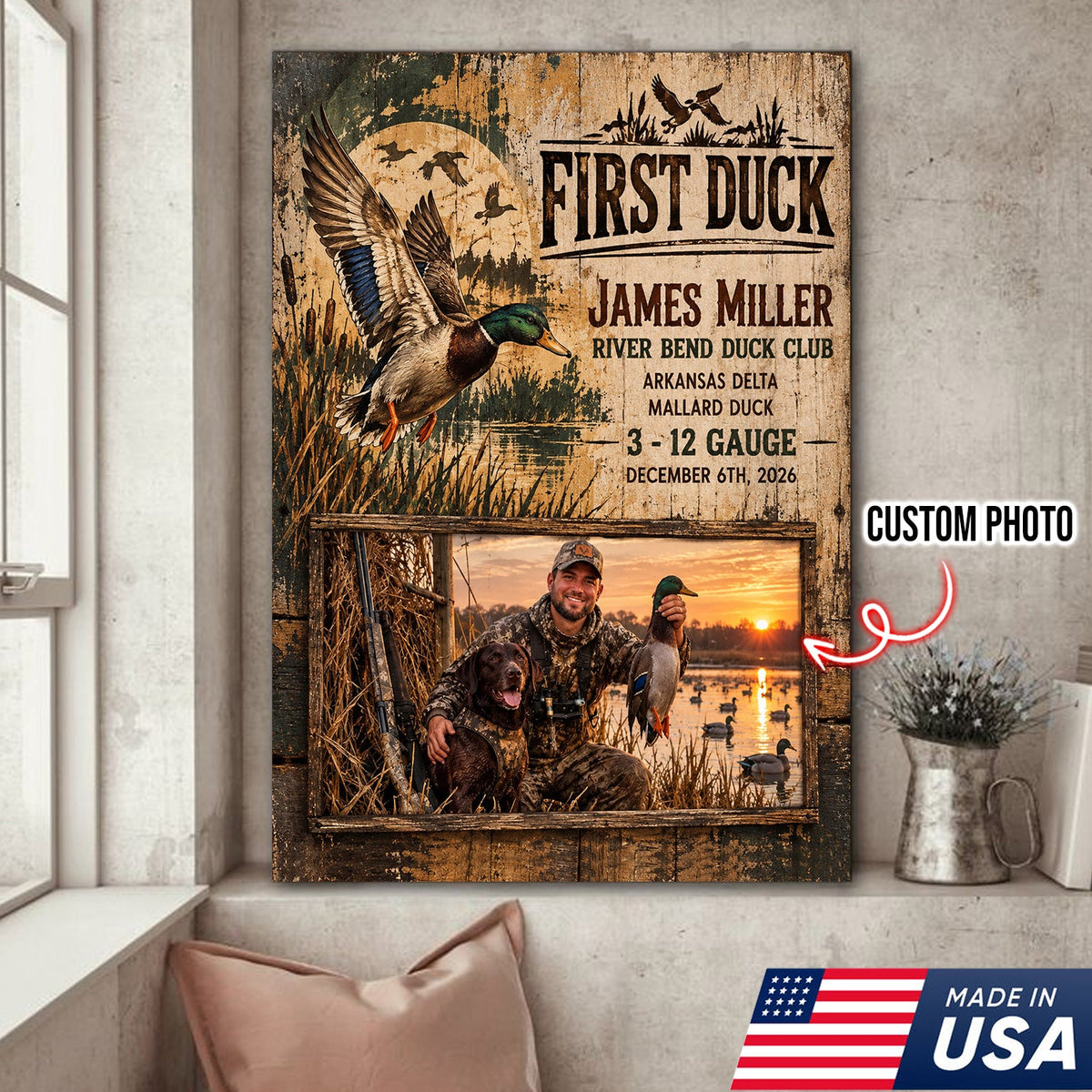 Personalized First Duck Canvas