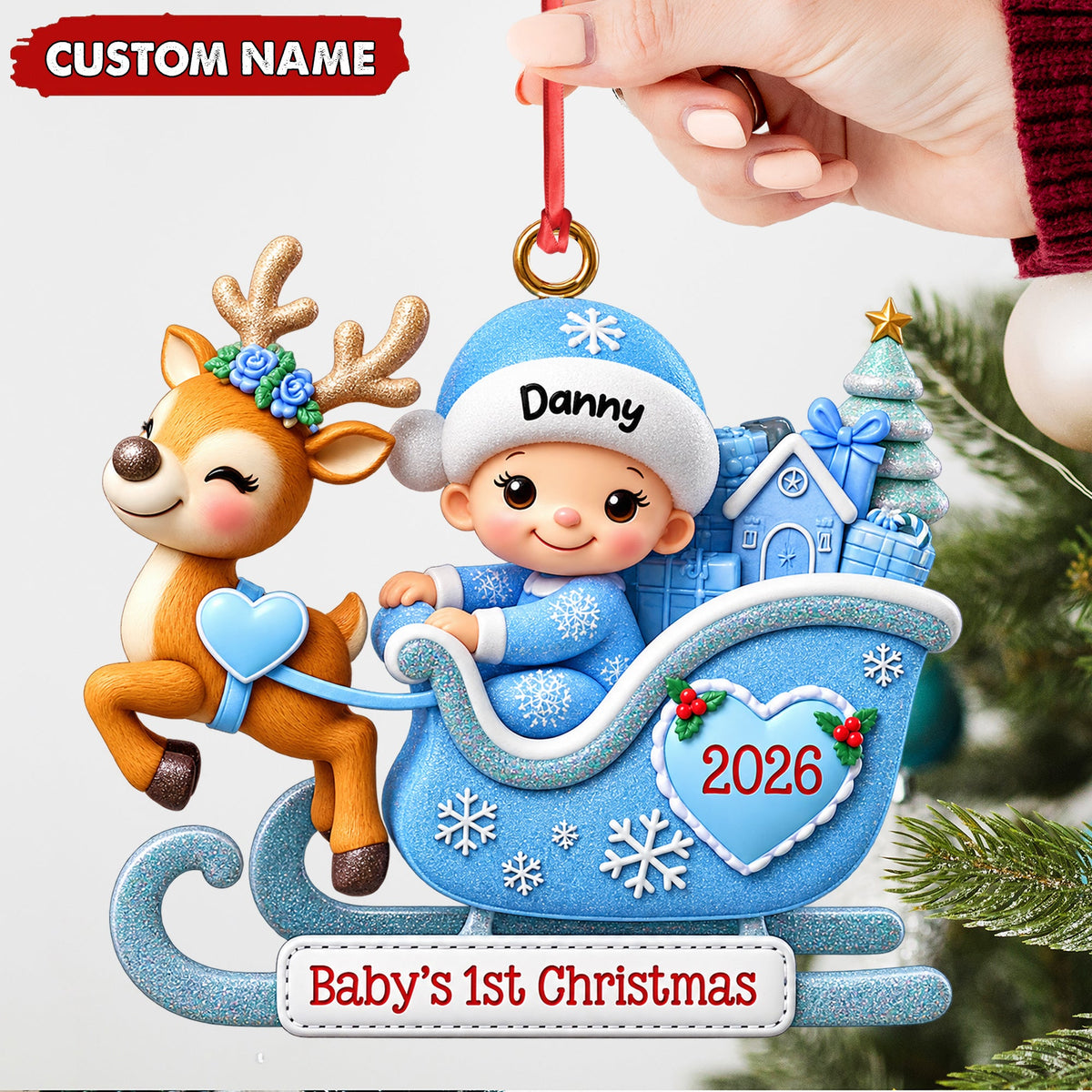 Personalized Baby's First Christmas Ornament Custom Name Sweet Keepsake