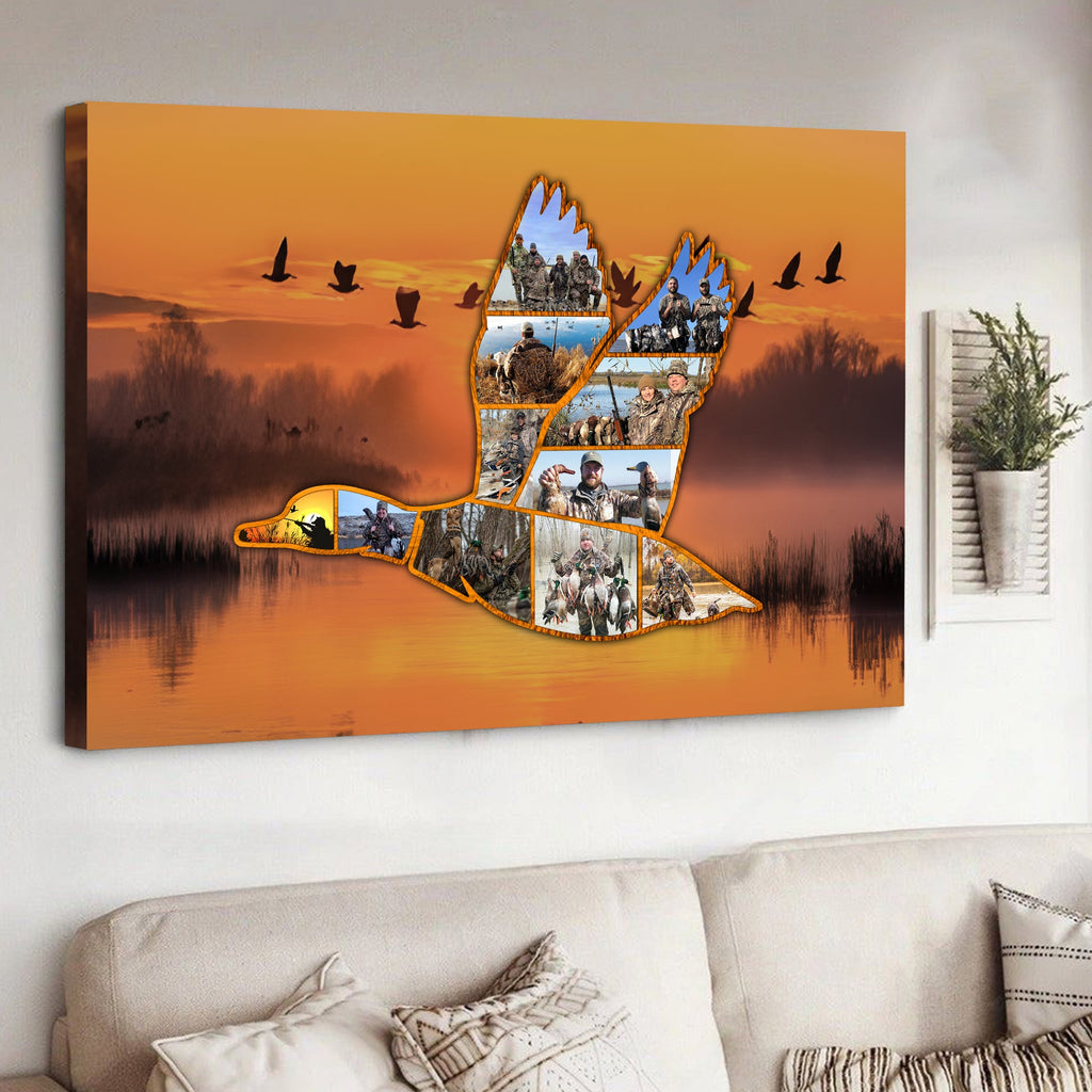 Personalized Duck Hunting Canvas – Custom Photo Wall Art Gift for Hunters