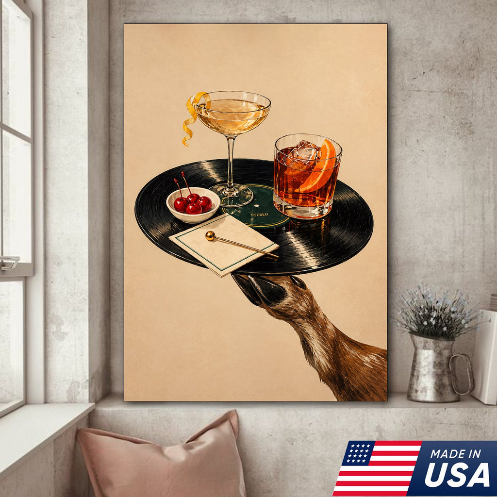 Vinyl Cocktail Hour Canvas