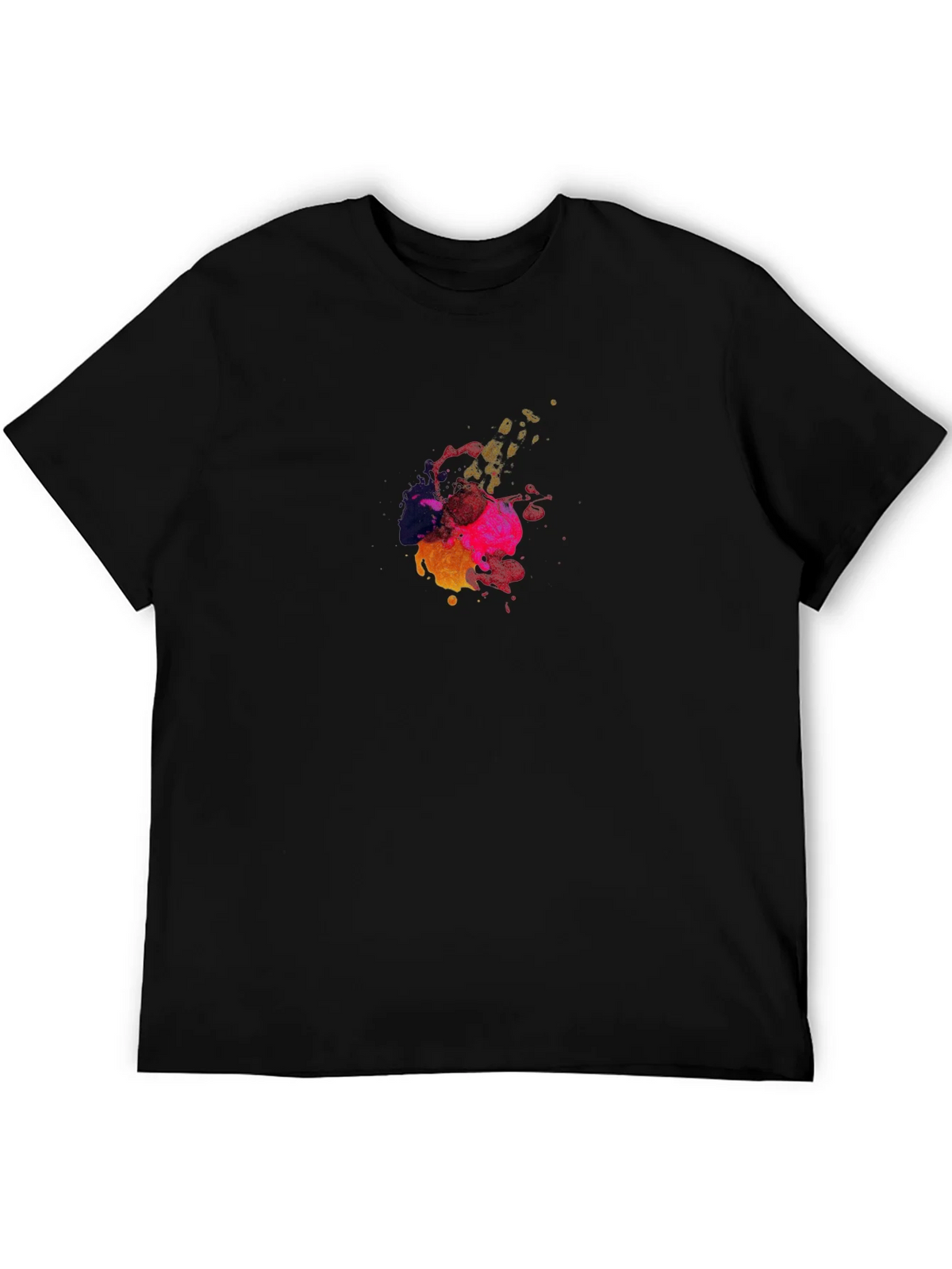 Abstract Color Splash Black T-Shirt product image 5