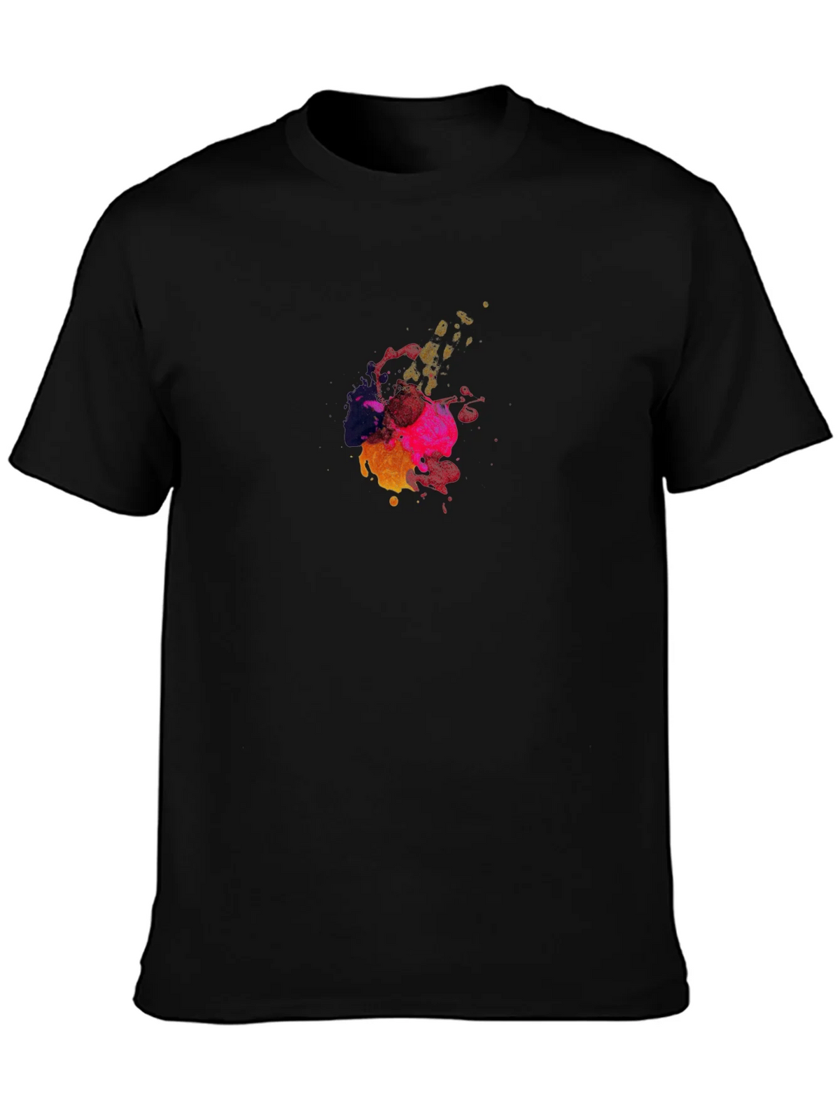 Abstract Color Splash Black T-Shirt product image 3