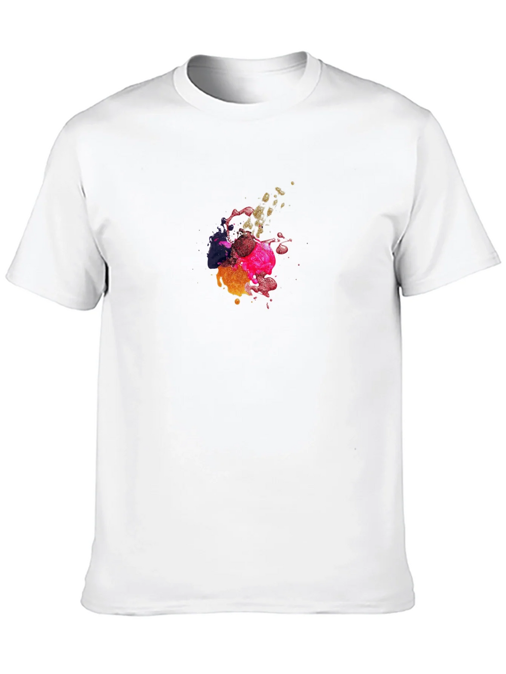 Abstract Color Splash Black T-Shirt product image 9