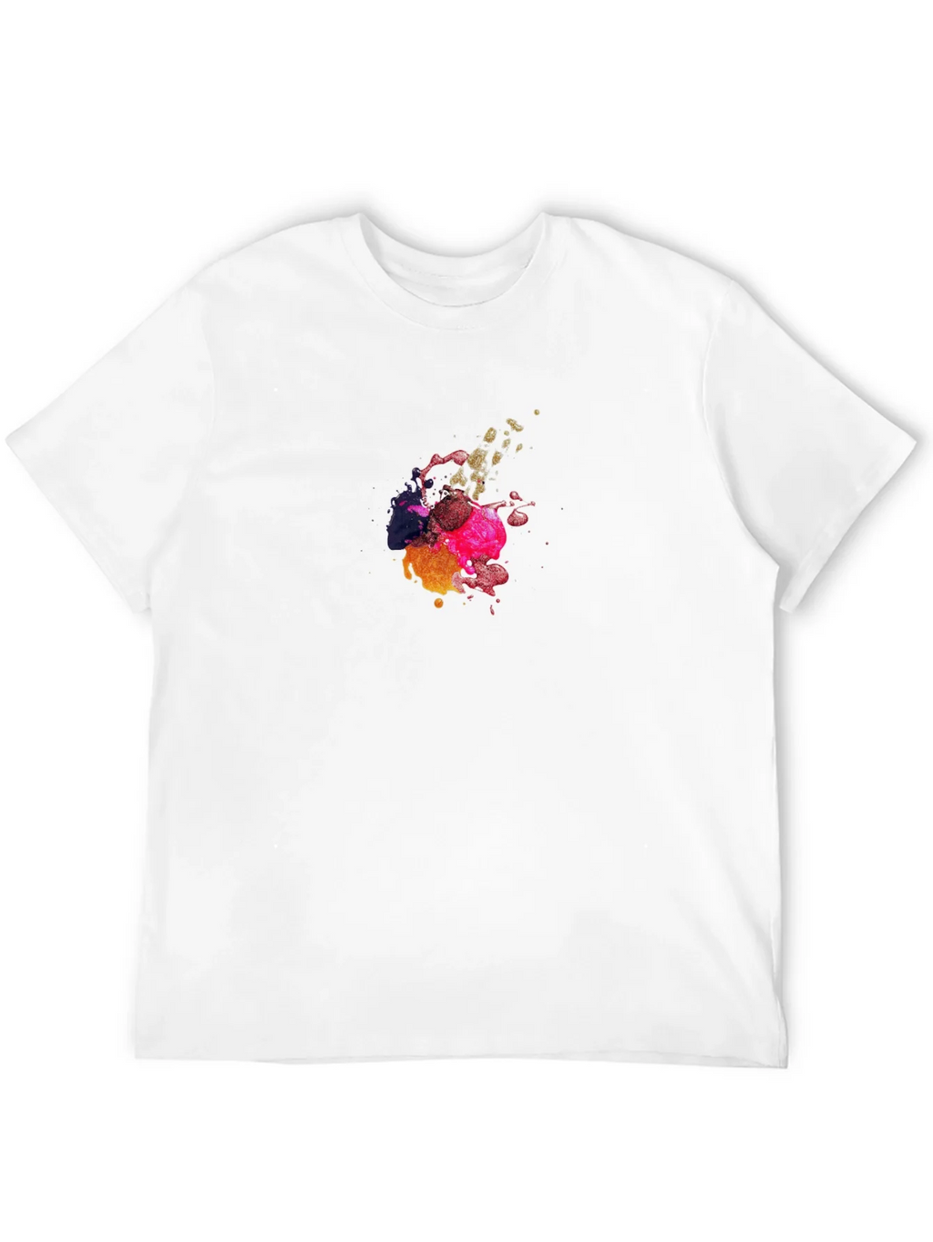 Abstract Color Splash Black T-Shirt product image 11