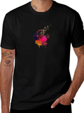 Abstract Color Splash Black T-Shirt product image 1