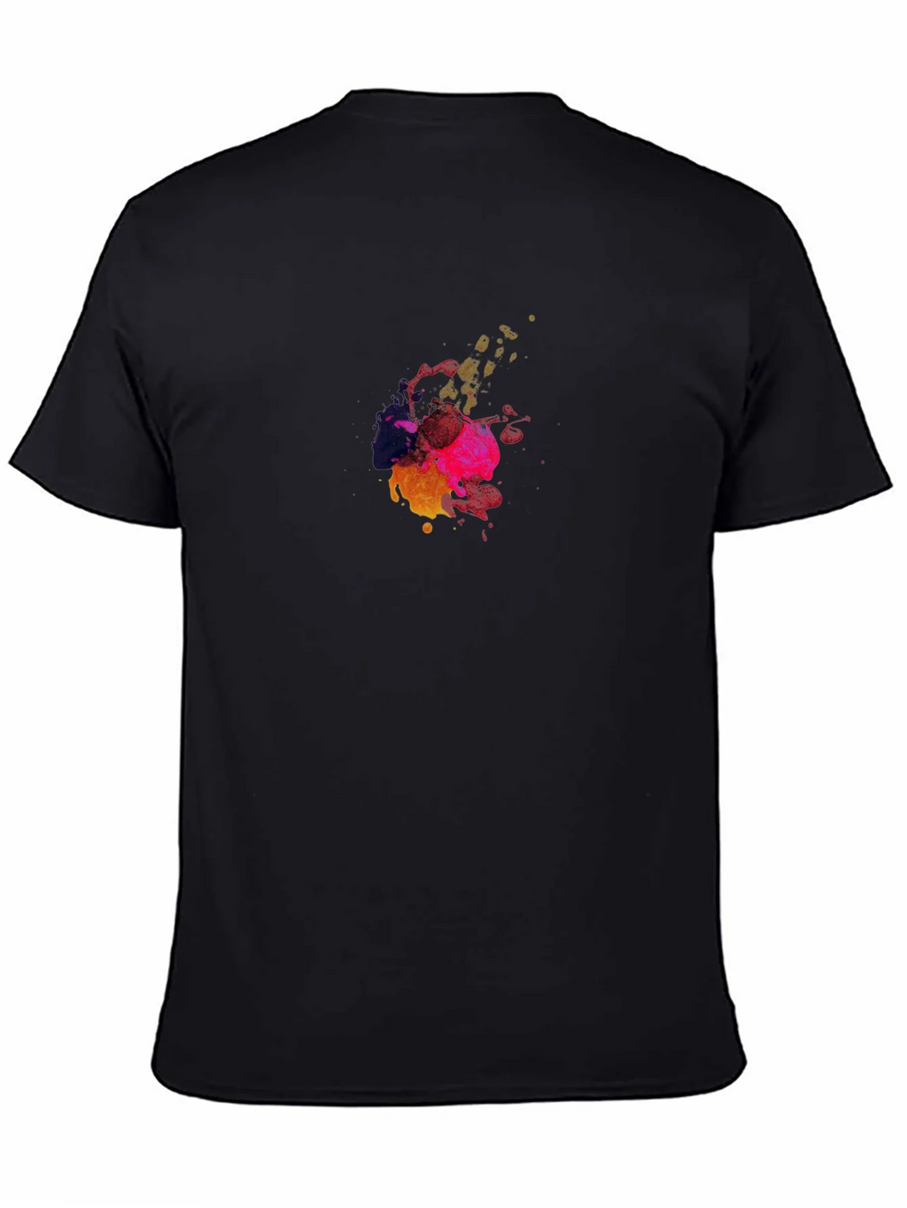 Abstract Color Splash Black T-Shirt product image 4
