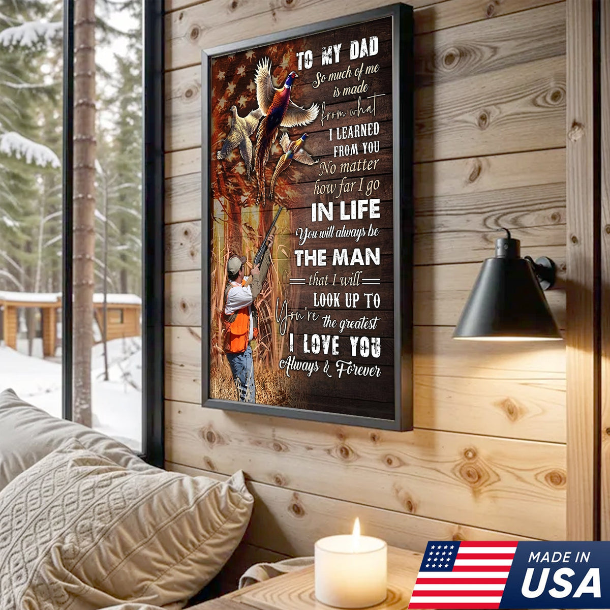 Personalized To My Dad Hunting Canvas Wall Art – Gift from Son to Dad, Duck Hunting Canvas Print