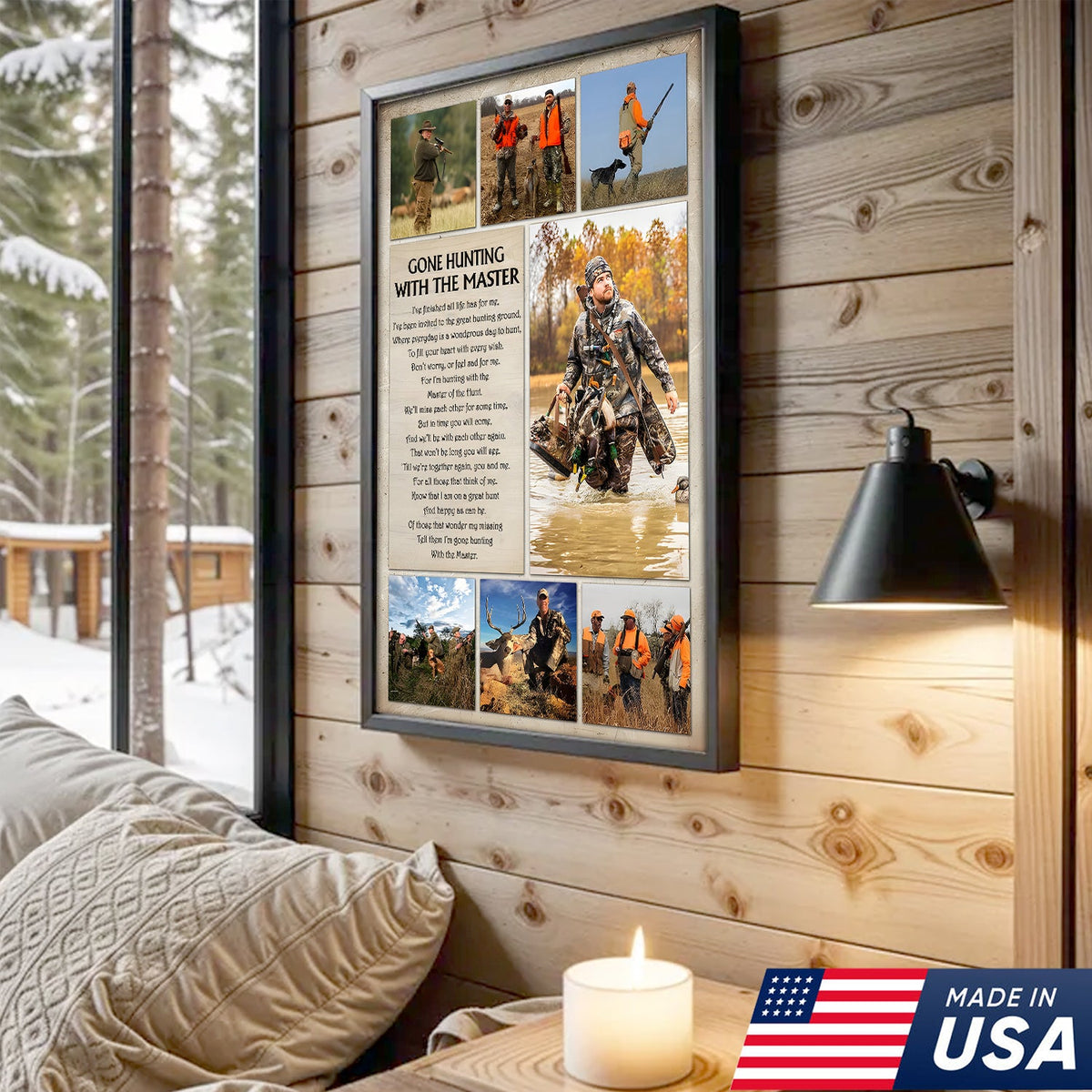 Gone Hunting With The Master Canvas Wall Art – Hunting Memorial Gift, Sympathy Gift for Hunter Loss