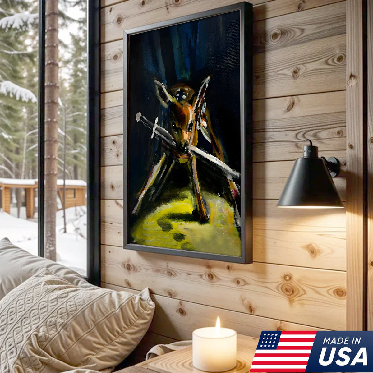 Midnight Deer Hunt Canvas