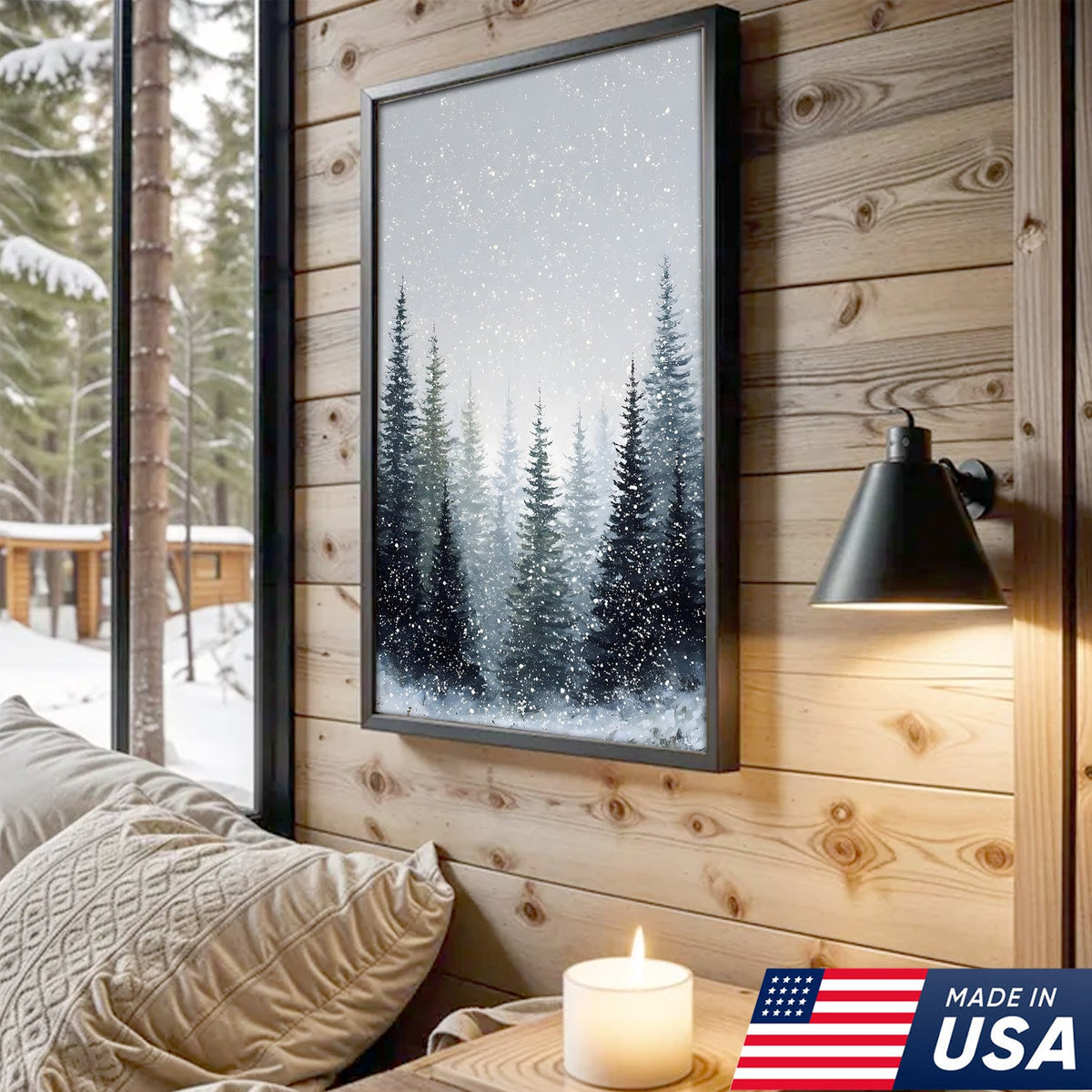 Silent Snowfall Forest Canvas