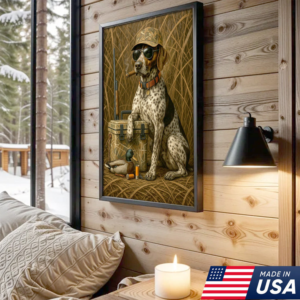 Hunting Dog Canvas Wall Art, Duck Hunter Retriever with Gear