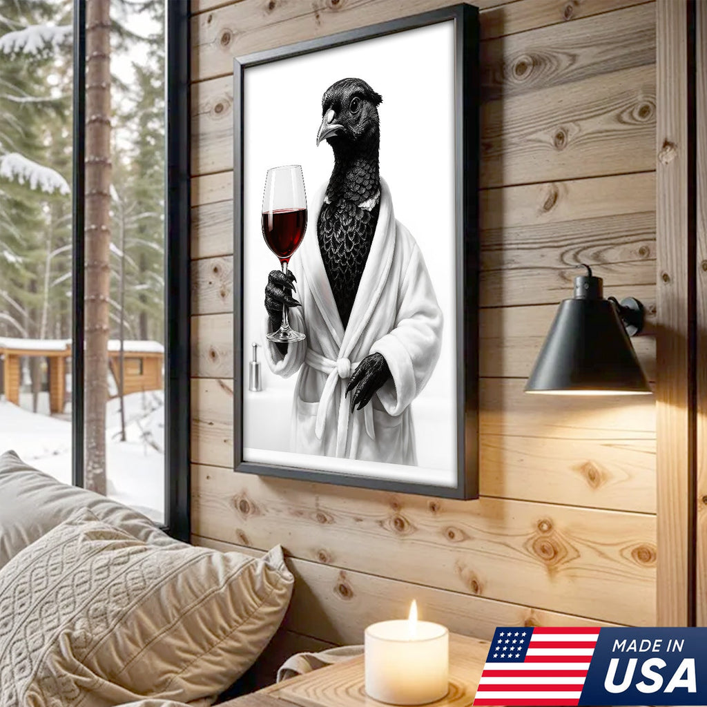 Funny Pheasant Bathroom Chill Canvas Wall Art – Unique Gift for Hunters, Bird Lovers