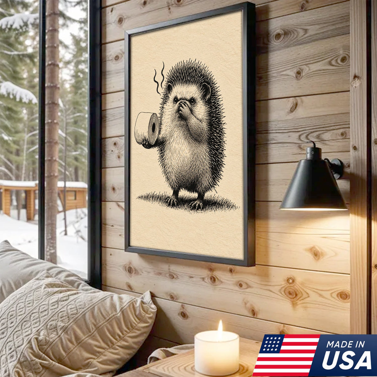 Stinky Hedgehog Humor Canvas